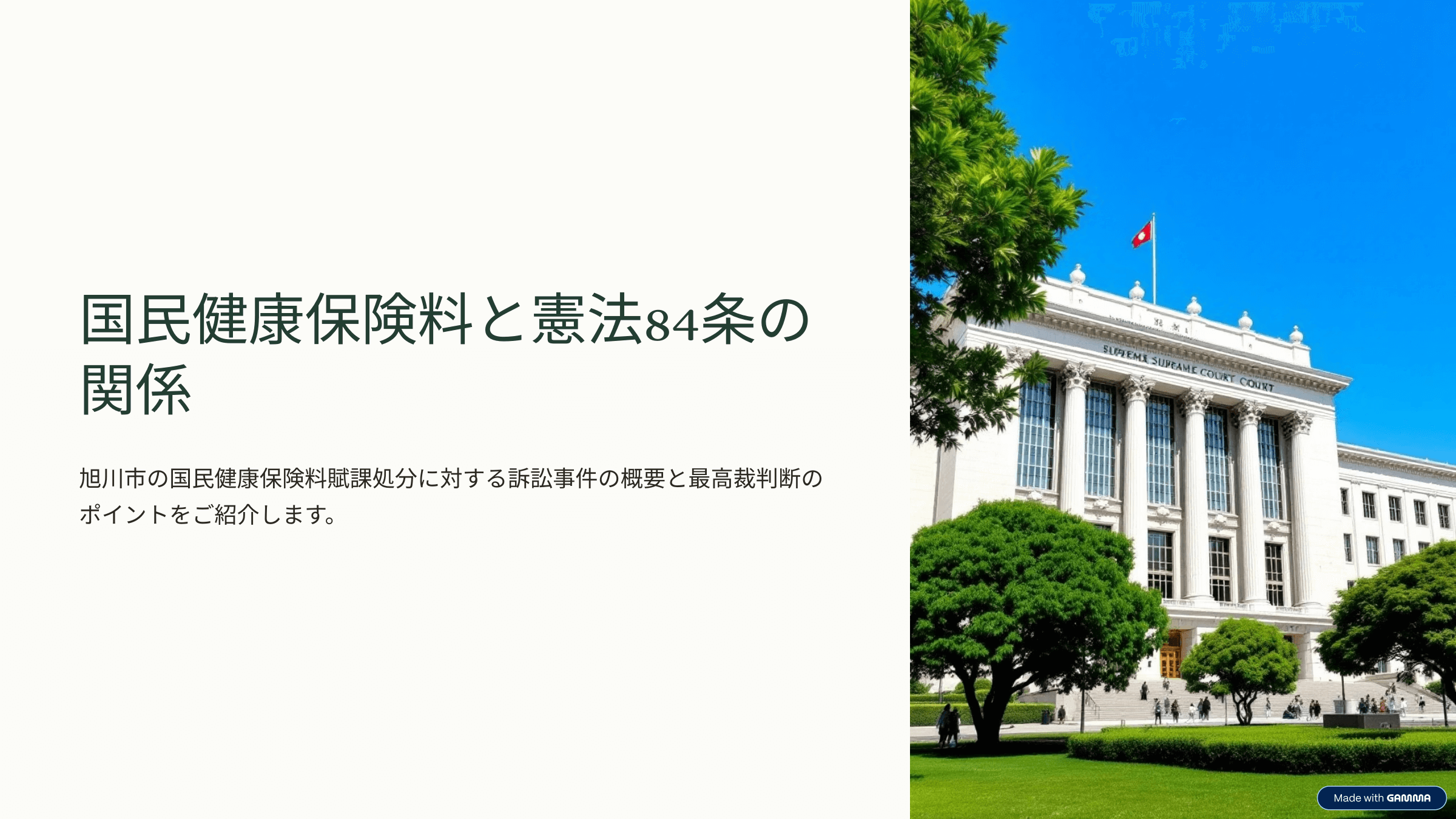 旭川市国民健康保険条例事件を分かりやすく解説してみた