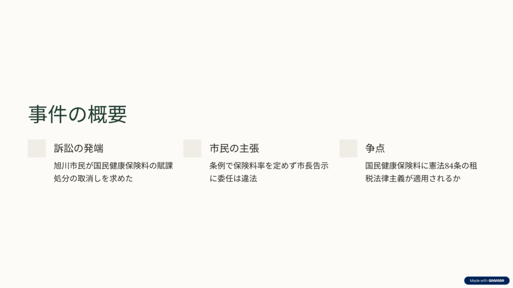 旭川市国民健康保険条例事件